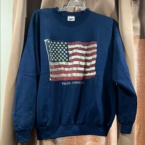 Vintage Navy Blue American Flag Sweater